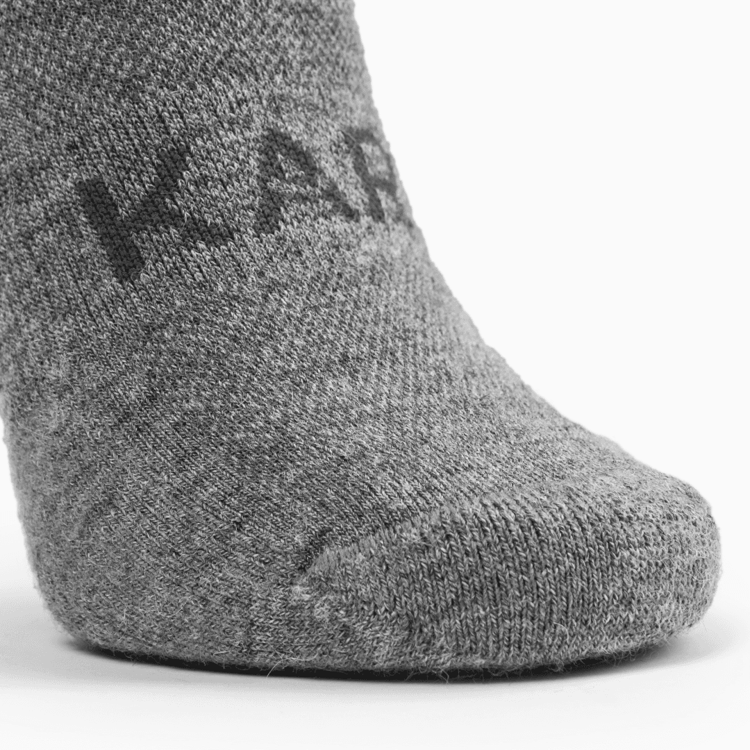 Reinforced Heel and Toe for long lasting socks.